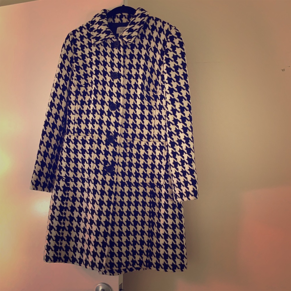LOFT midi coat, black and white
